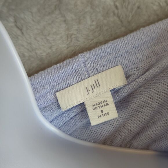 J Jill Linen Blend Button Front Top S Petite Lavender Lightweight Casual - Picture 4 of 8